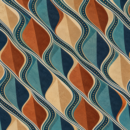 Stylized repeat pattern of Deco Drift wallpaper showing intricate color layering and flow