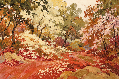 Sepia Woodland Tapestry wallpaper shown in an interior setting