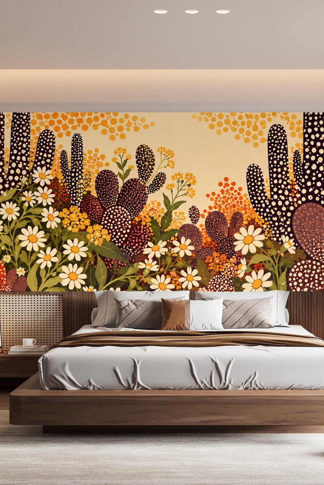 Varied succulent shapes with distinct round white spots against a soft textured background