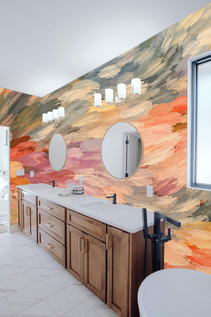 Palette Brush Ripple wallpaper shown in an interior setting