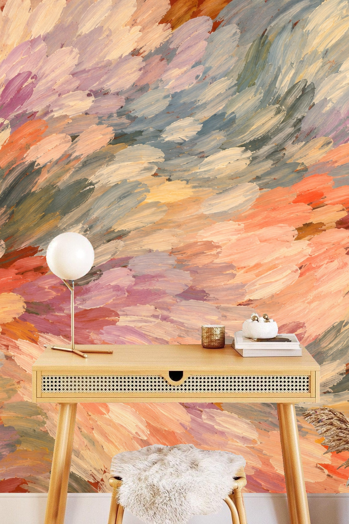 Palette Brush Ripple wallpaper shown in an interior setting