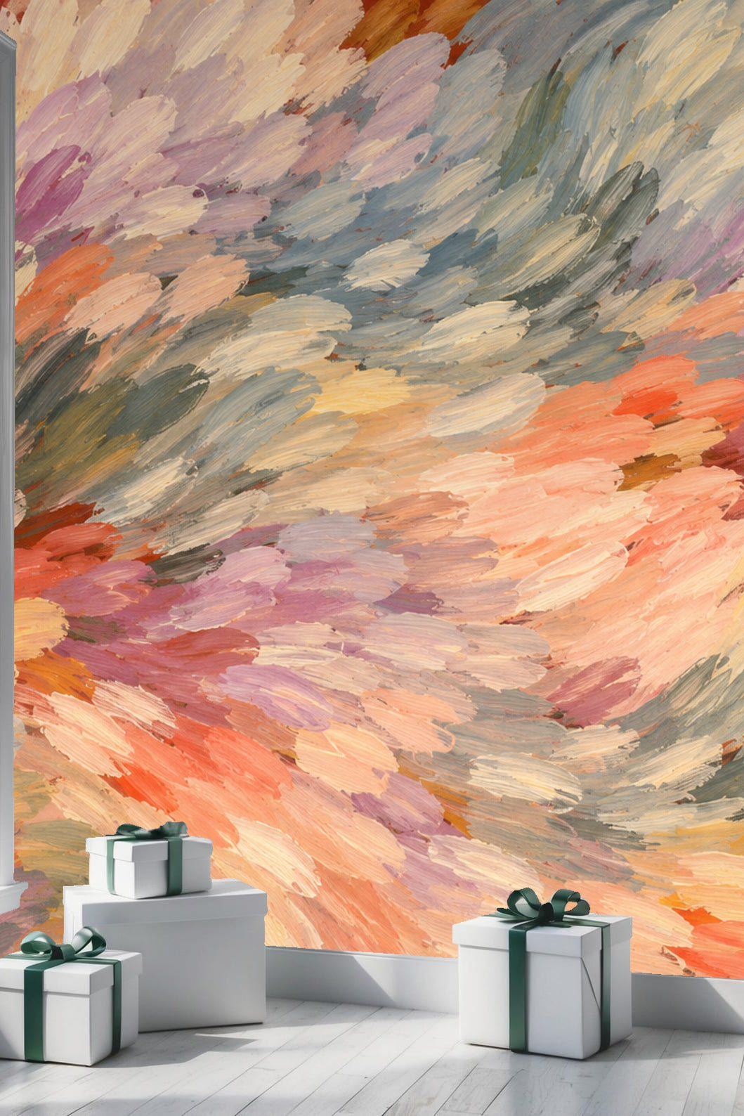 Palette Brush Ripple wallpaper shown in an interior setting