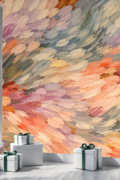 Palette Brush Ripple wallpaper shown in an interior setting