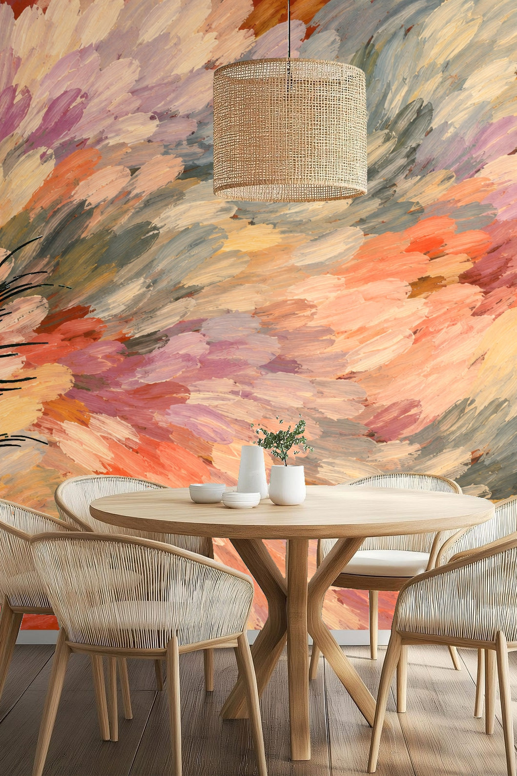 Palette Brush Ripple wallpaper shown in an interior setting