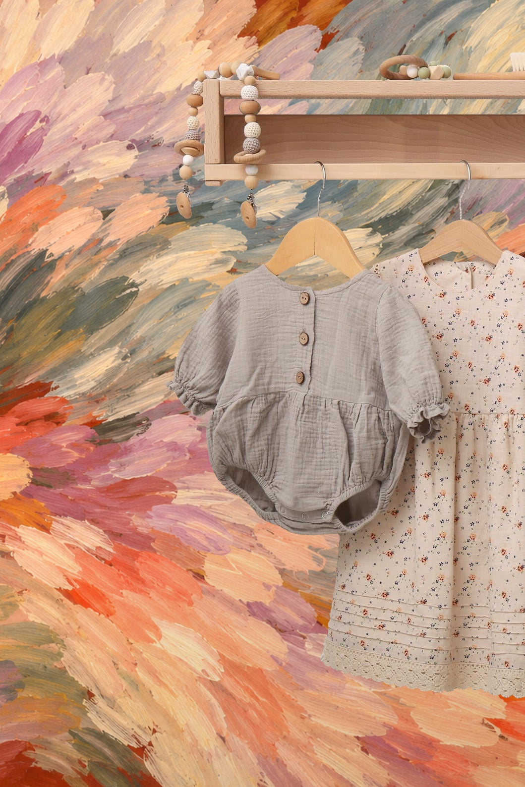 Palette Brush Ripple wallpaper shown in an interior setting