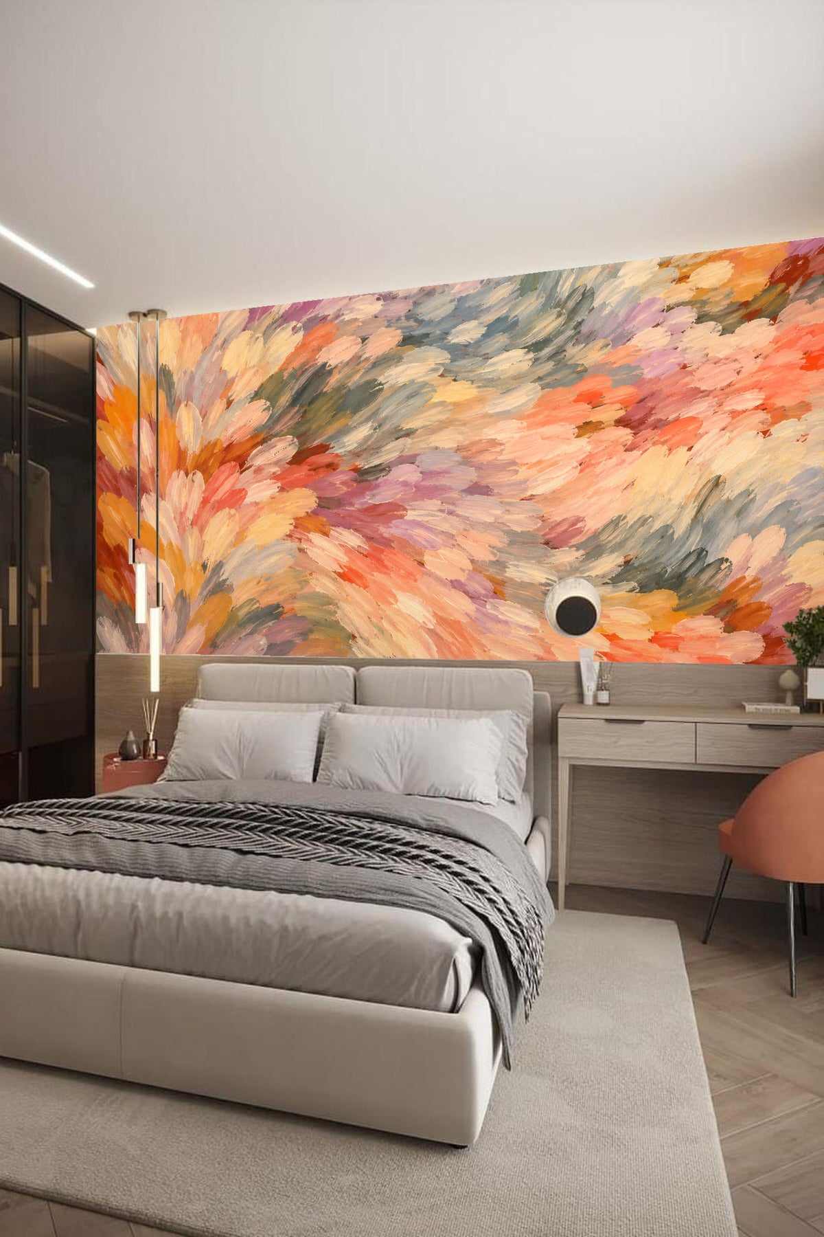Palette Brush Ripple wallpaper shown in an interior setting