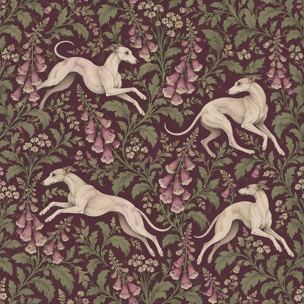 Overall wallpaper scene evoking a classic elegant interior with stylish warmth