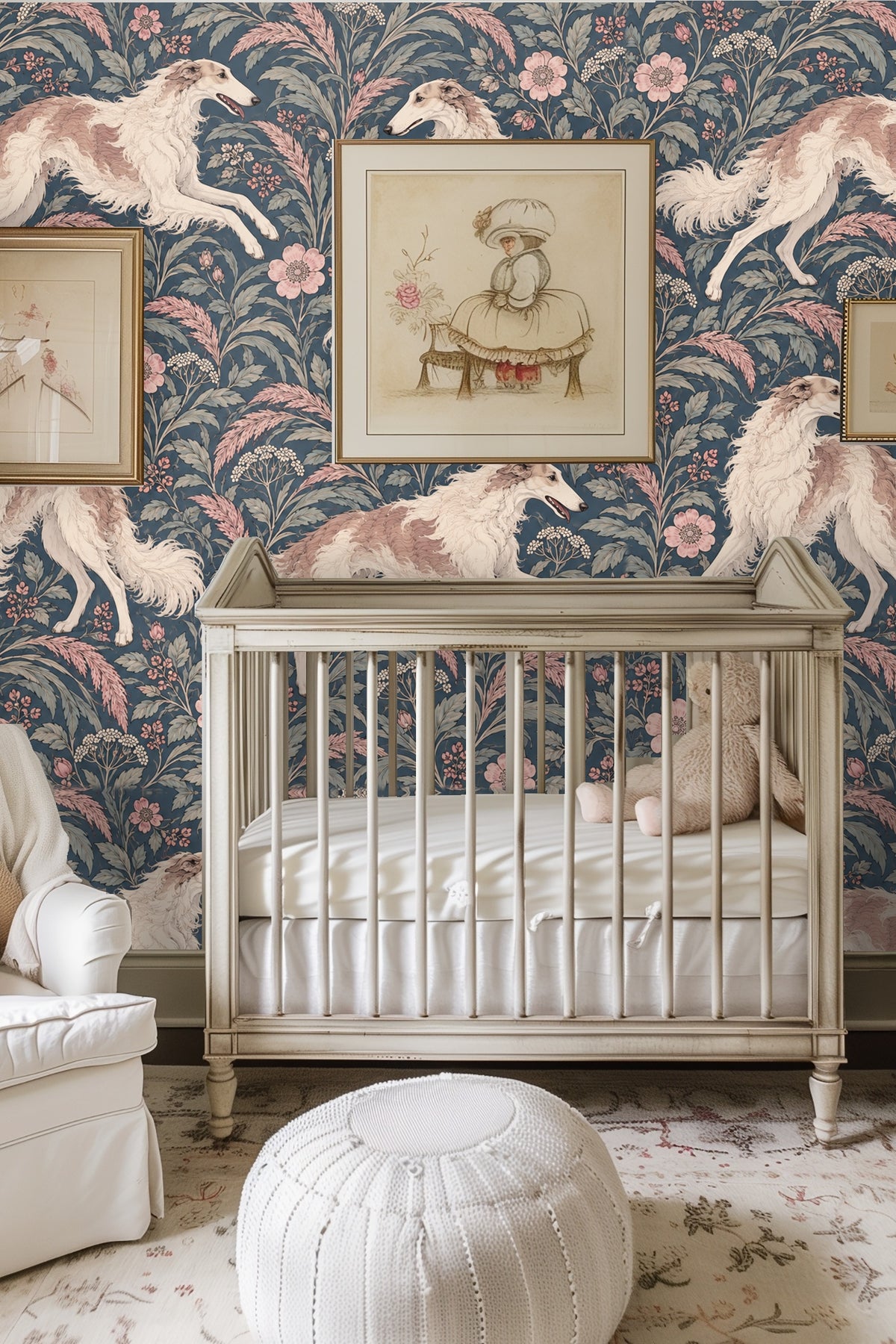 Close-up of wallpaper showing intricate fur detail on one borzoi dog