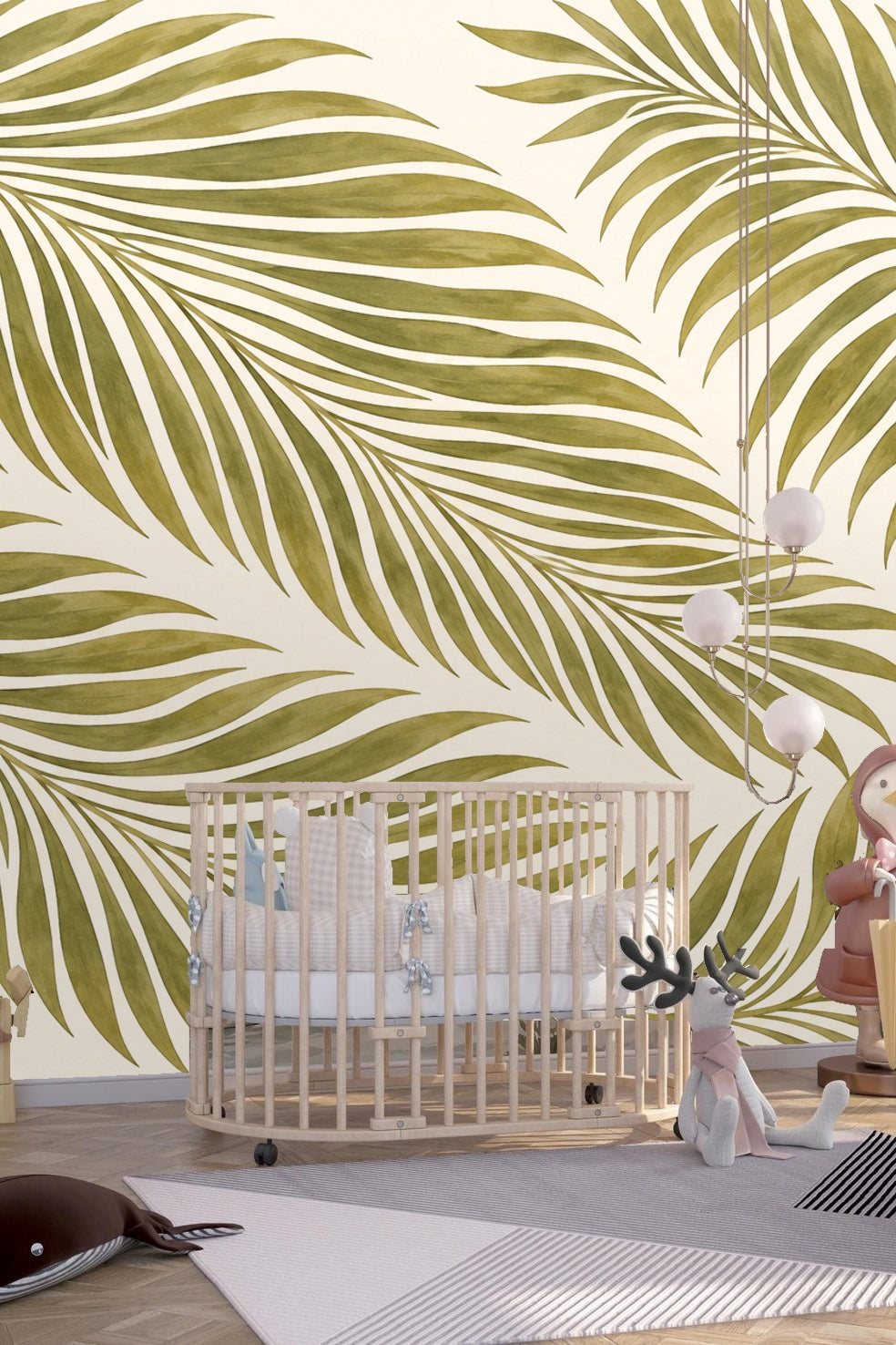 Soft olive tones blending gently on the creamy backdrop