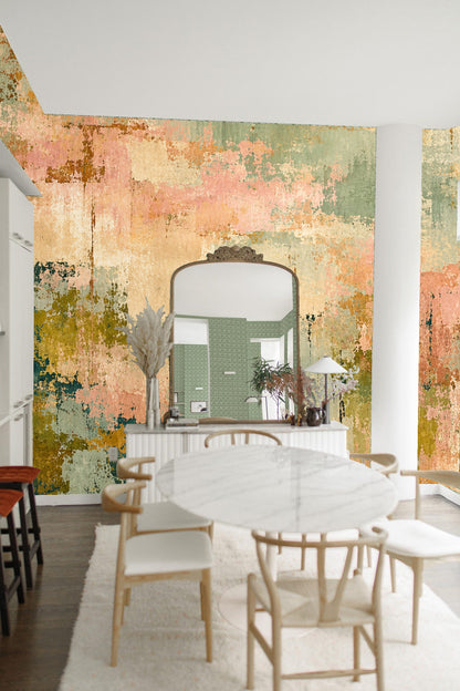 Abstract Terrain Mural wallpaper shown in an interior setting