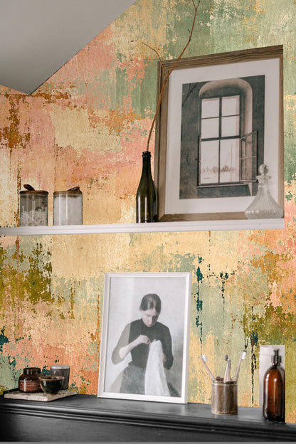 Abstract Terrain Mural wallpaper shown in an interior setting
