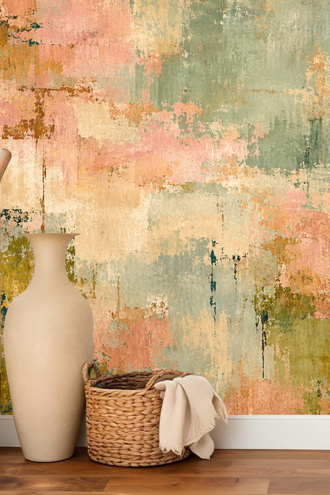 Abstract Terrain Mural wallpaper shown in an interior setting