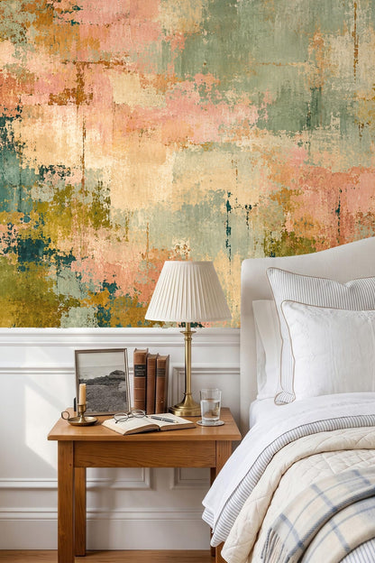 Abstract Terrain Mural wallpaper shown in an interior setting