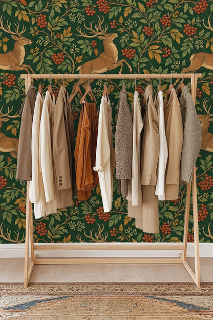 Side view of wallpaper in a bedroom setting with sunlight casting soft shadows on the textured surface.