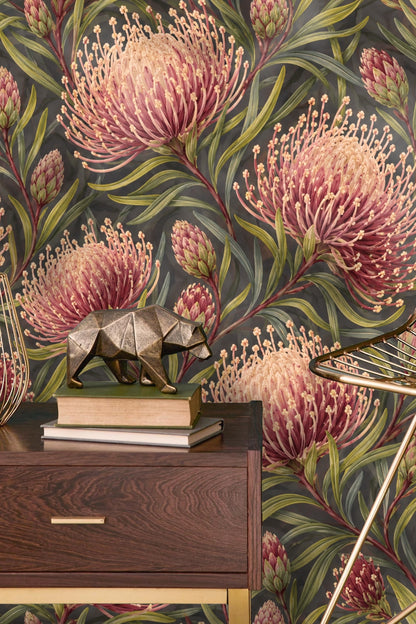 Charming floral pattern evoking natural growth and wildness on the wall.