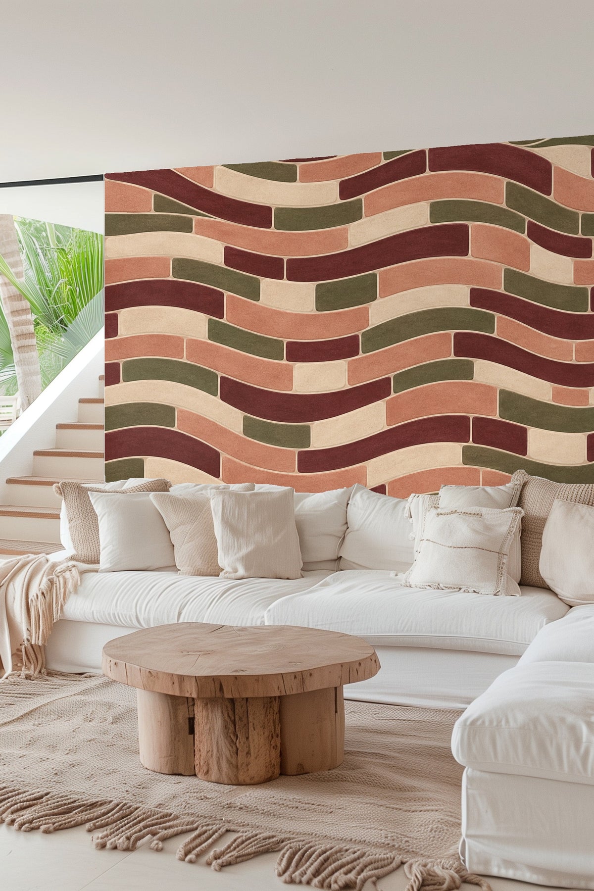 Subtle shadows cast on the wallpaper texture enhancing its depth.