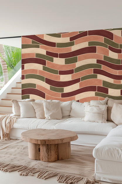 Subtle shadows cast on the wallpaper texture enhancing its depth.