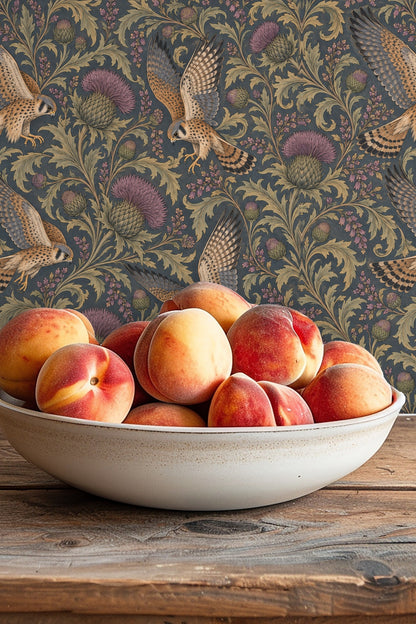 Birds in dynamic flight with outstretched wings on wallpaper