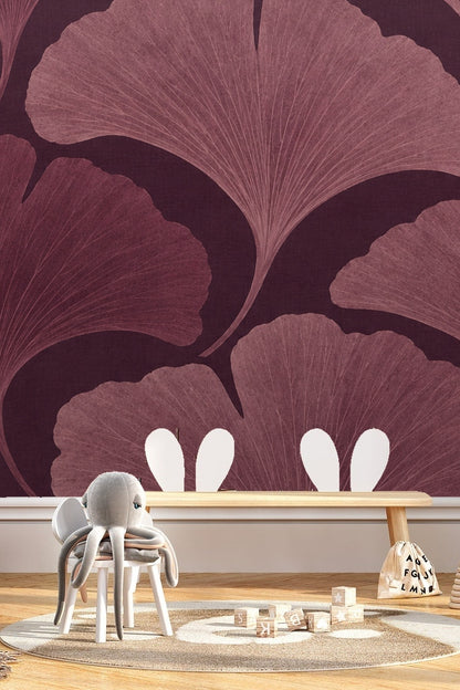Angle showing scale of wallpaper pattern relative to a modern chair