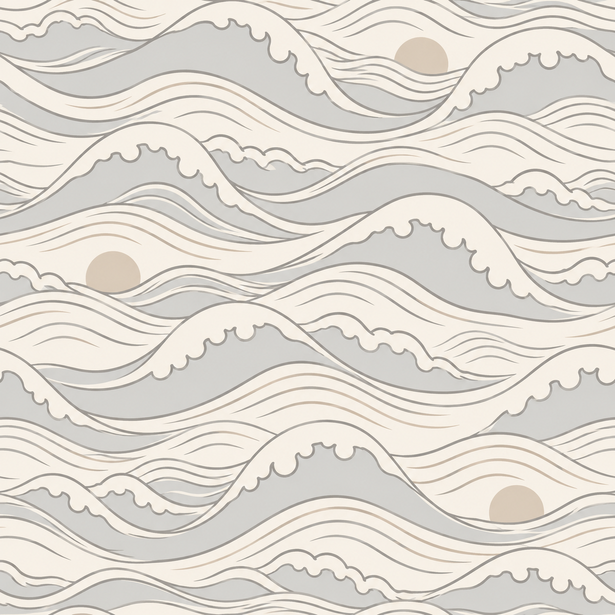 Quiet Crest Waves wallpaper shown in an interior setting