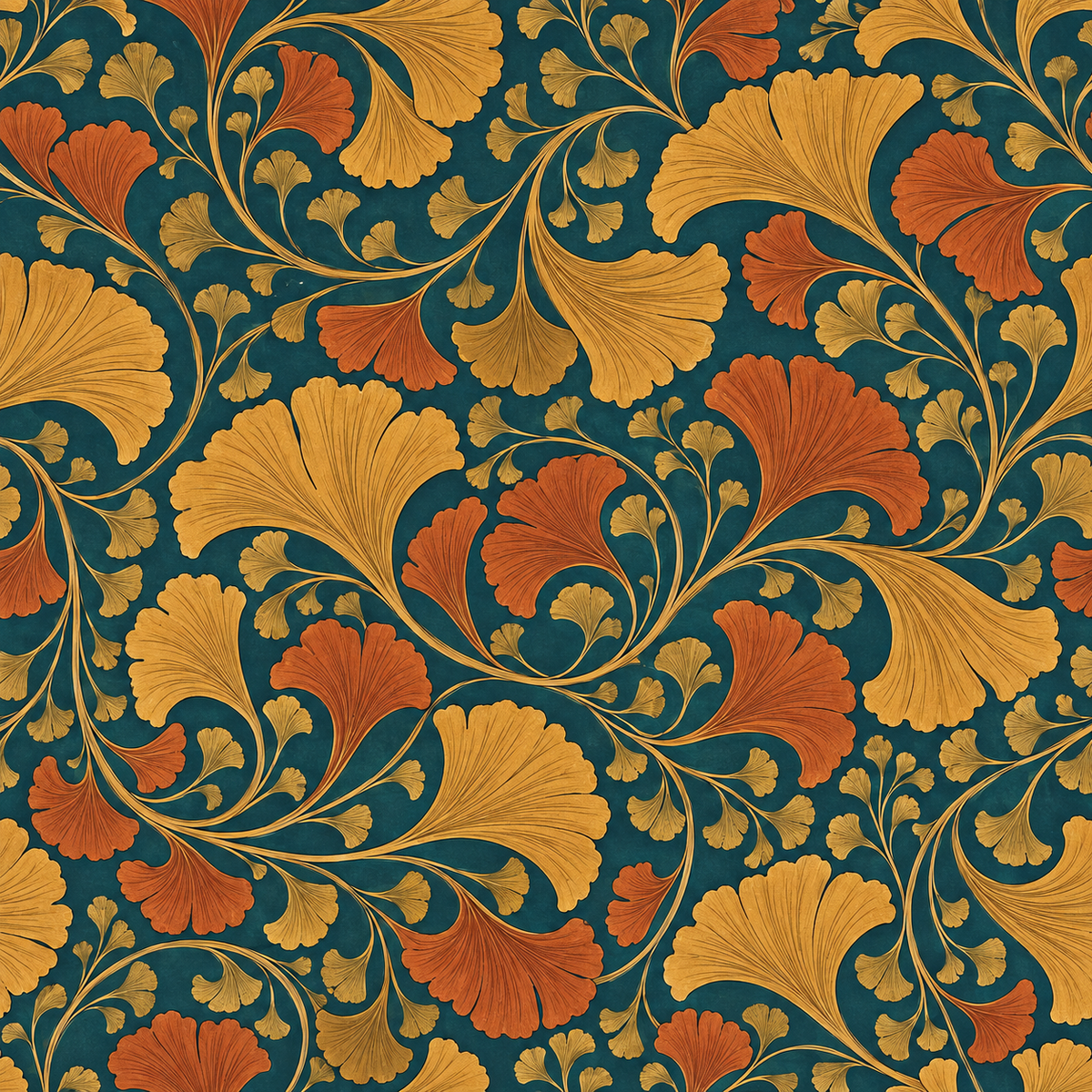 Amber Gingko Flow wallpaper image 13