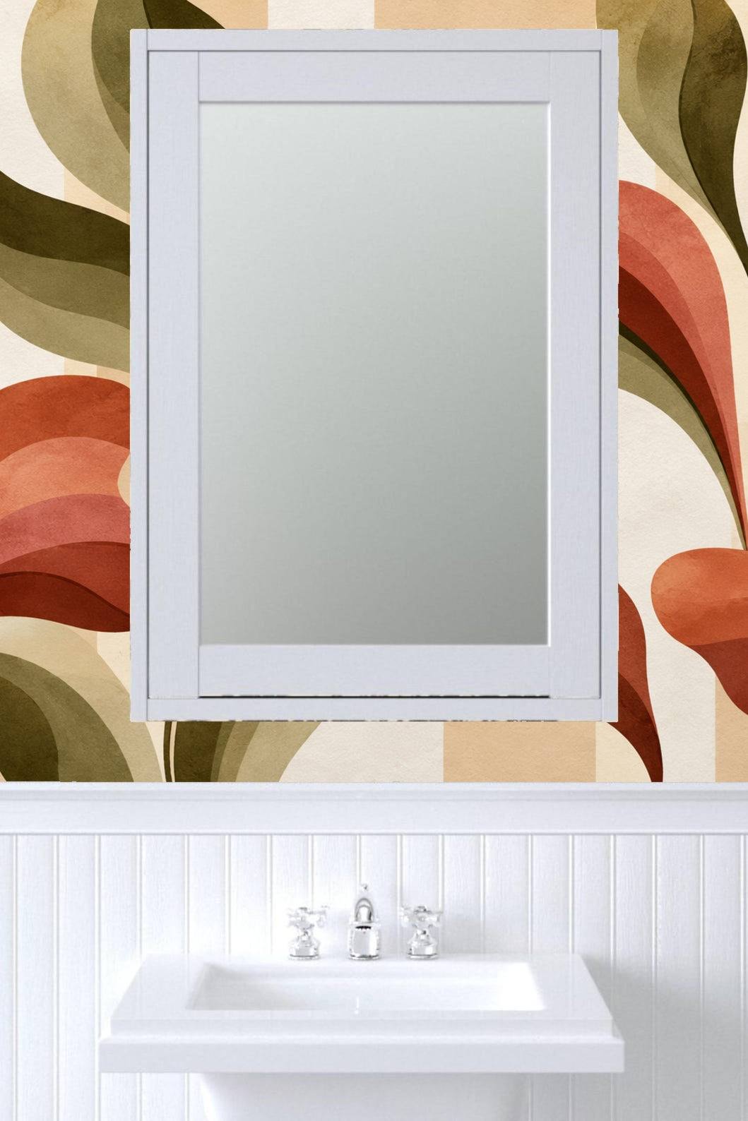 Rustalgae Bloom wallpaper shown in an interior setting