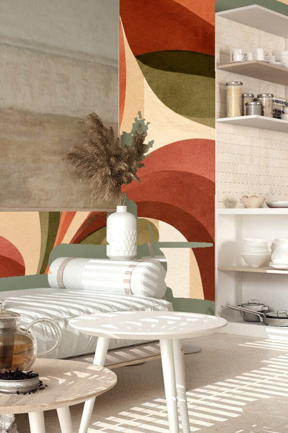 Rustalgae Bloom wallpaper shown in an interior setting