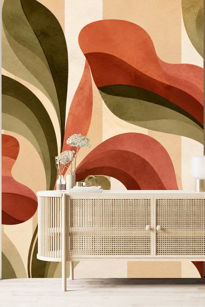 Rustalgae Bloom wallpaper shown in an interior setting