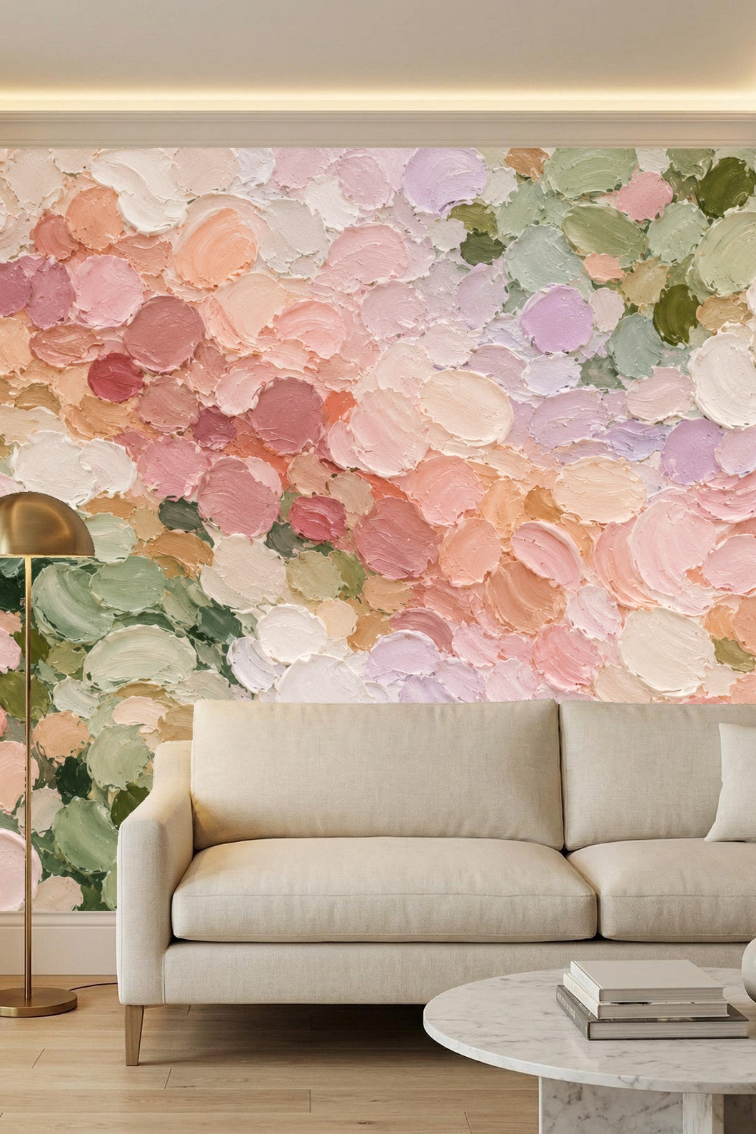 Abstract floral composition wallpaper art close-up