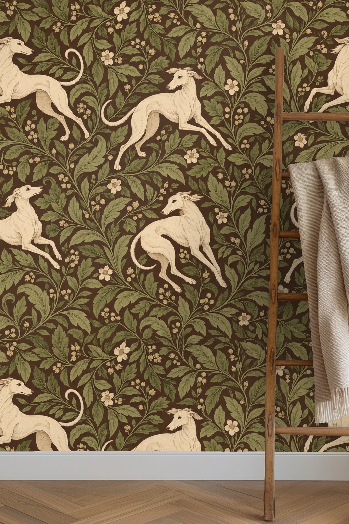 Wall section in natural light revealing rich earth tones and muted greens
