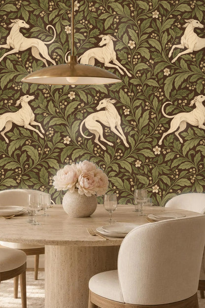 Wallpaper pattern section showing balance of floral and animal elements
