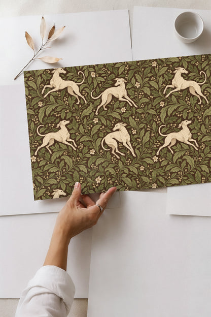 Close view of the green leaves’ texture and layering on wallpaper