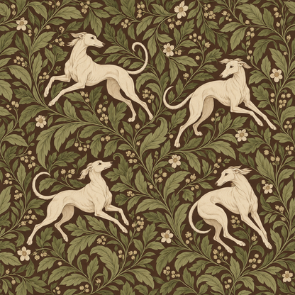 View of wallpaper pattern rhythm and flow around room architectural elements