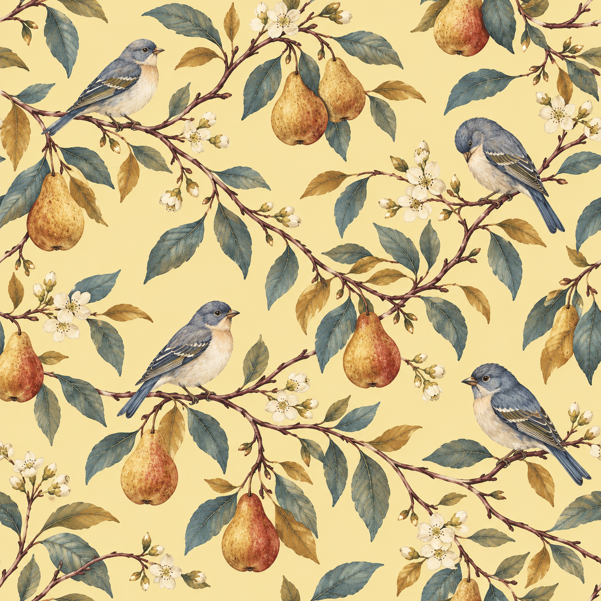 Perch & Pear Wallpaper wallpaper shown in an interior setting