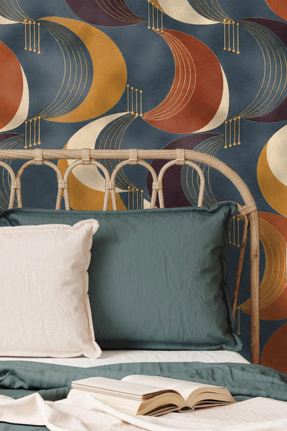 Color palette showcasing terracotta, ochre, cream, plum, and navy hues