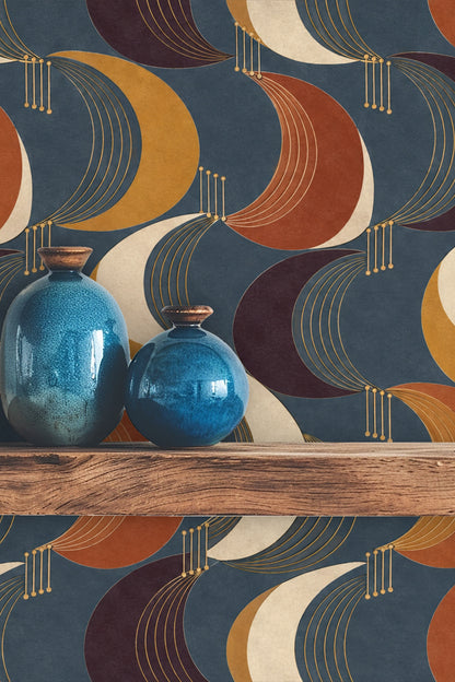 Vintage-style crescent wallpaper pattern cropped