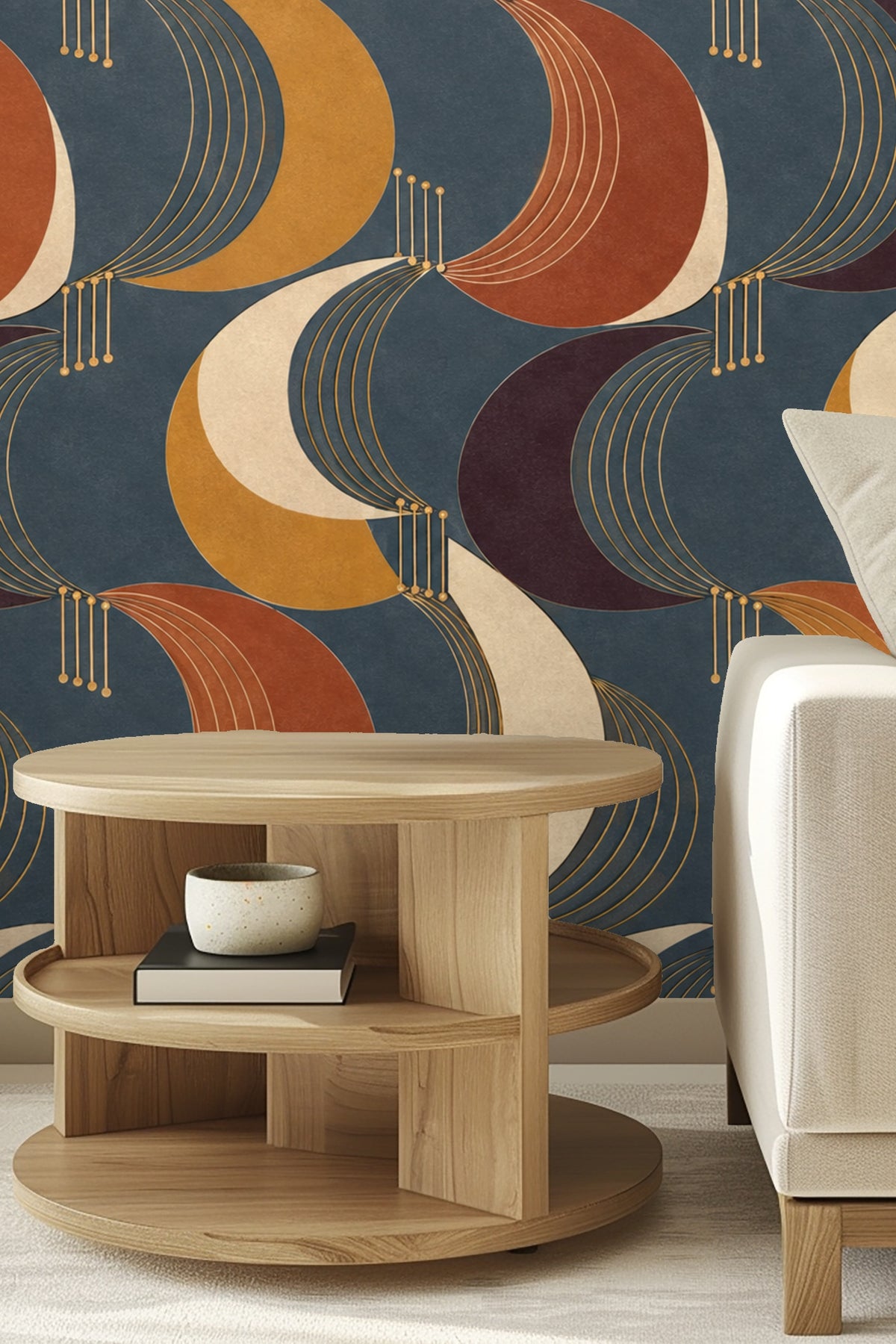 Shadowed detail of wallpaper surface showing matte texture