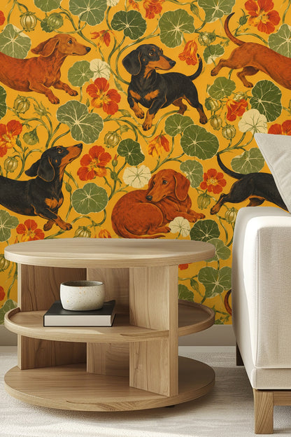 Artist’s use of midcentury painting style with visible brushstroke texture.