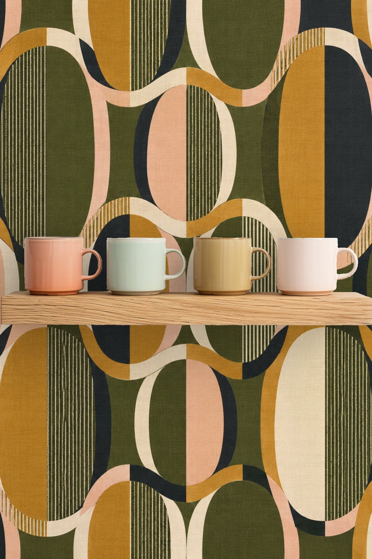 Oval Groove Wallpaper wallpaper shown in an interior setting