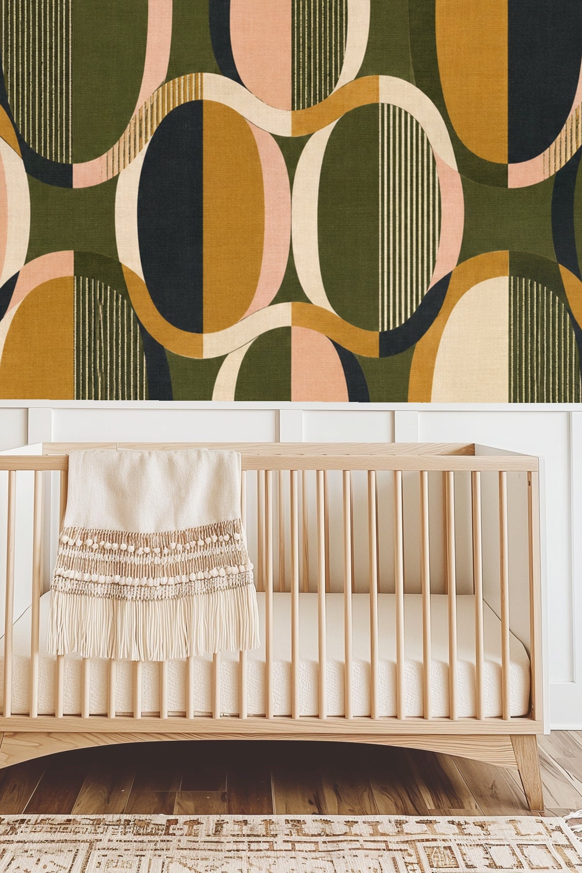 Oval Groove Wallpaper wallpaper shown in an interior setting