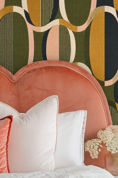 Oval Groove Wallpaper wallpaper shown in an interior setting