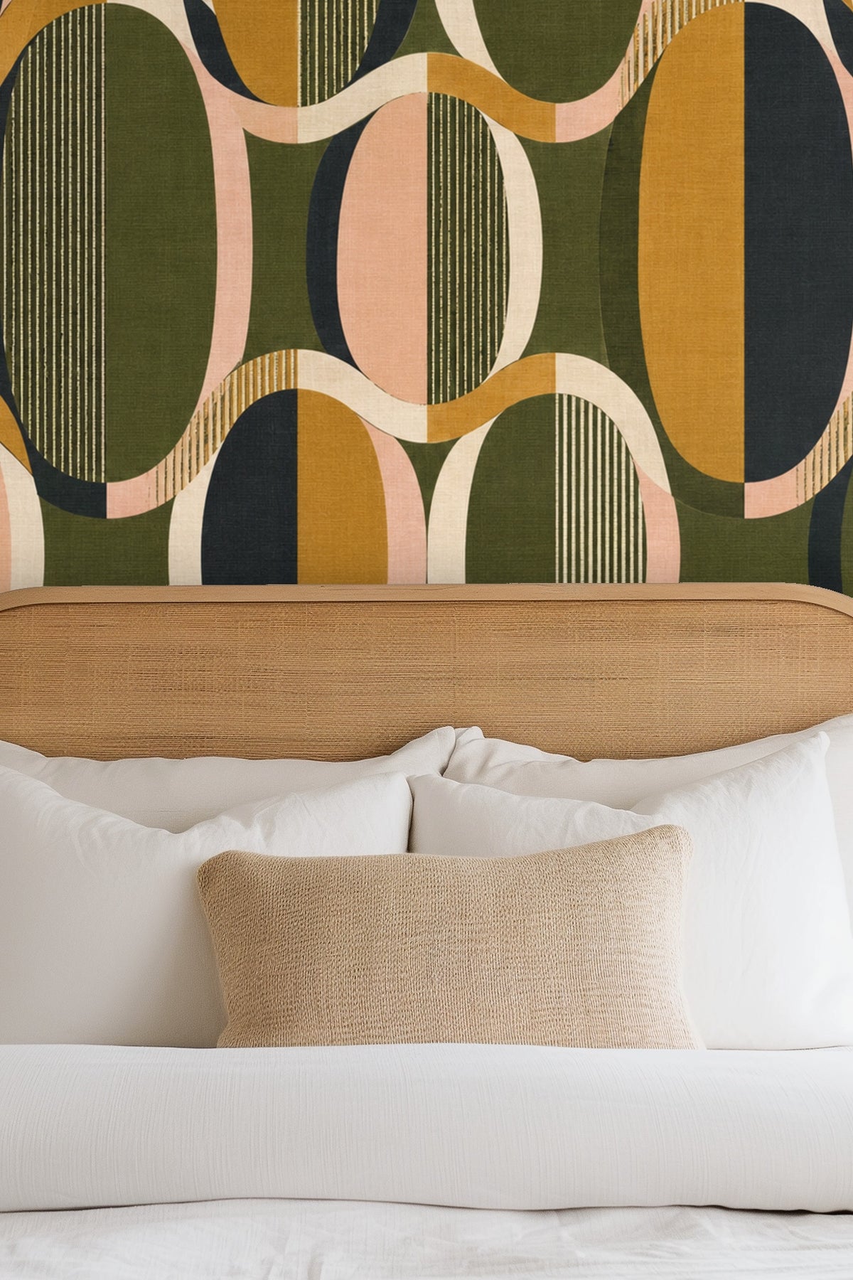Oval Groove Wallpaper wallpaper shown in an interior setting