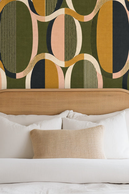 Oval Groove Wallpaper wallpaper shown in an interior setting