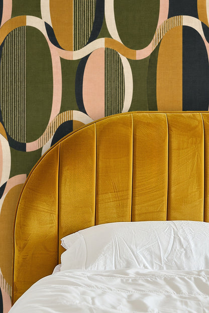 Oval Groove Wallpaper wallpaper shown in an interior setting
