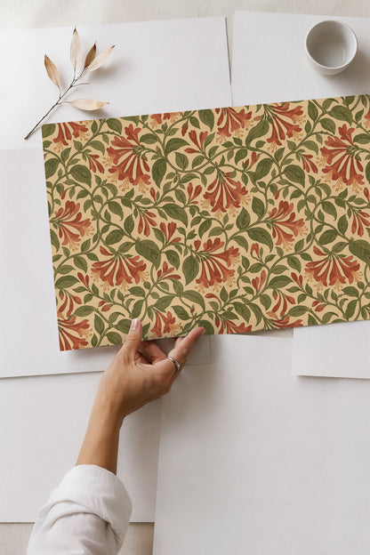 Organic leaf shapes with subtle shading bringing a hand-drawn quality to the pattern