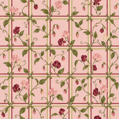 Blush Trellis Sweet Pea wallpaper image 13
