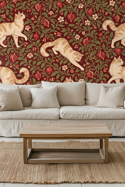 Vintage-inspired design featuring animals and fruits in lush garden style