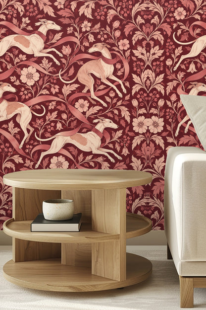 View of wallpaper highlighting rose blossom clusters and textured leaf details.