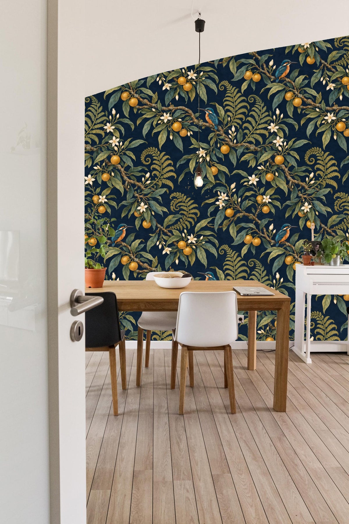 Overall pattern scale and balance for wallpaper showing harmony of elements
