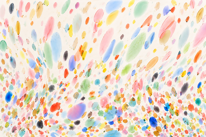 Artistic wallpaper design combining randomness and harmony in playful color drops.